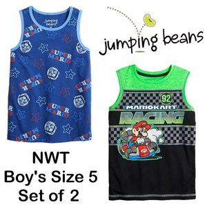 NWT - Set of 2 Boy's Mario Tank Shirts - Size 5